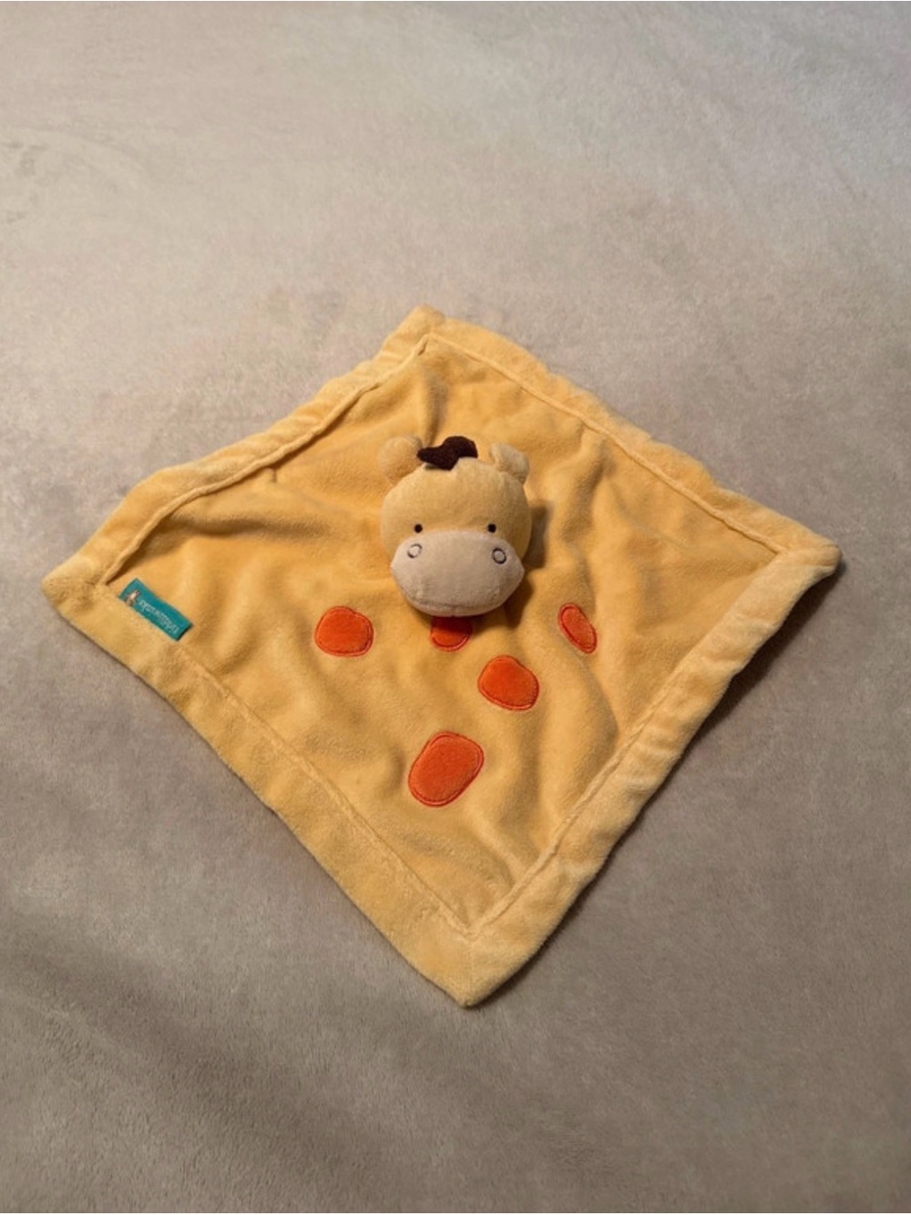 Tiddliwinks Giraffe Soft Lovey Yellow Orange  11” x 11” Security Blanket
